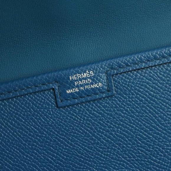 Hermes Jige Elan 29 Second Clutch Bag Vaux Epson Leather Blue - Picture 9 of 10